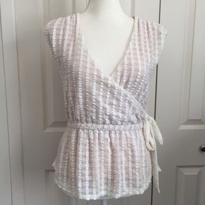 Deletta | Faux Wrap Peplum Top Size M